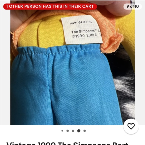 1990 Vintage Bart Simpson Plush Doll 20th Century Fox ~ Matt Groening Simpsons - Picture 2 of 4